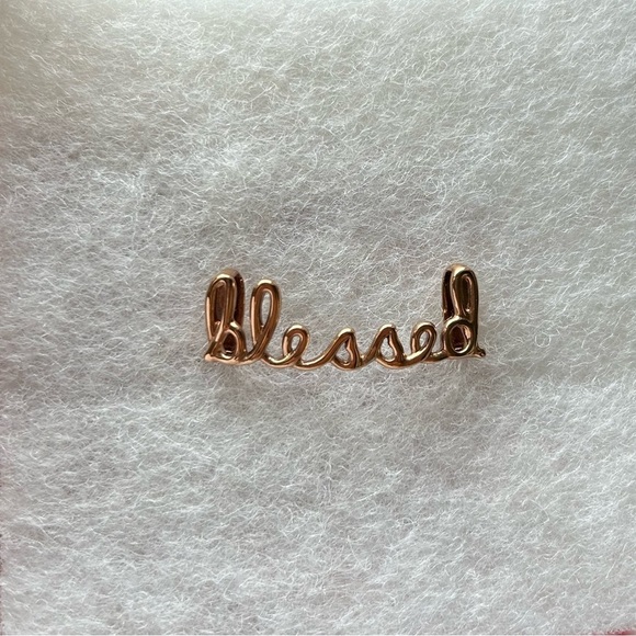 4/$20 Stella & dot Keep Collective script word “blessed” charm in rose gold - Picture 6 of 8